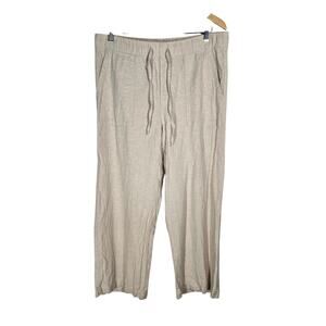 Gap Linen Blend Wide Leg Pullon Pants Drawstring Minimal‎ Beachy Classic Large